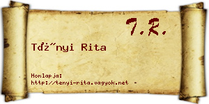 Tényi Rita névjegykártya